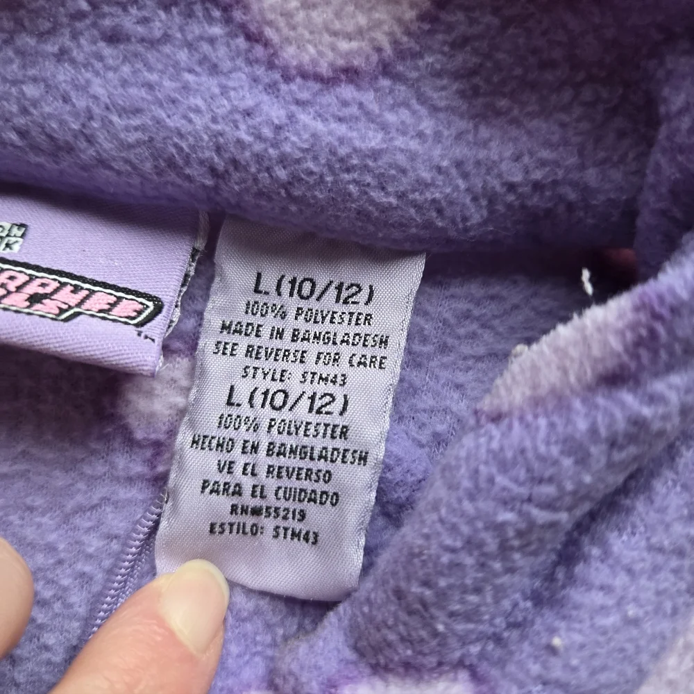 Cartoon Network Purple Powder Puff Girls Half Zip Fleece with Embroidered Detail